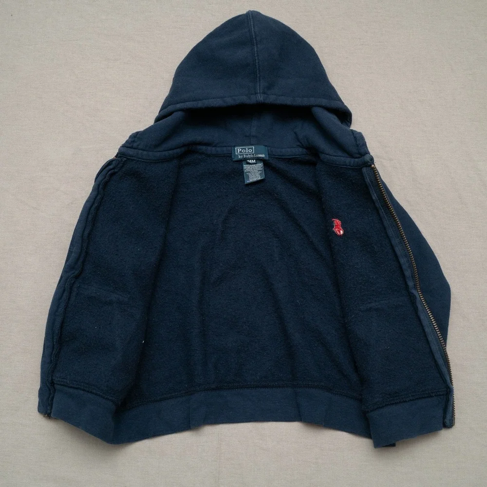 Vintage 90s 2000s Y2k Polo Ralph Lauren Toddler Zip Up Hoodie 24M